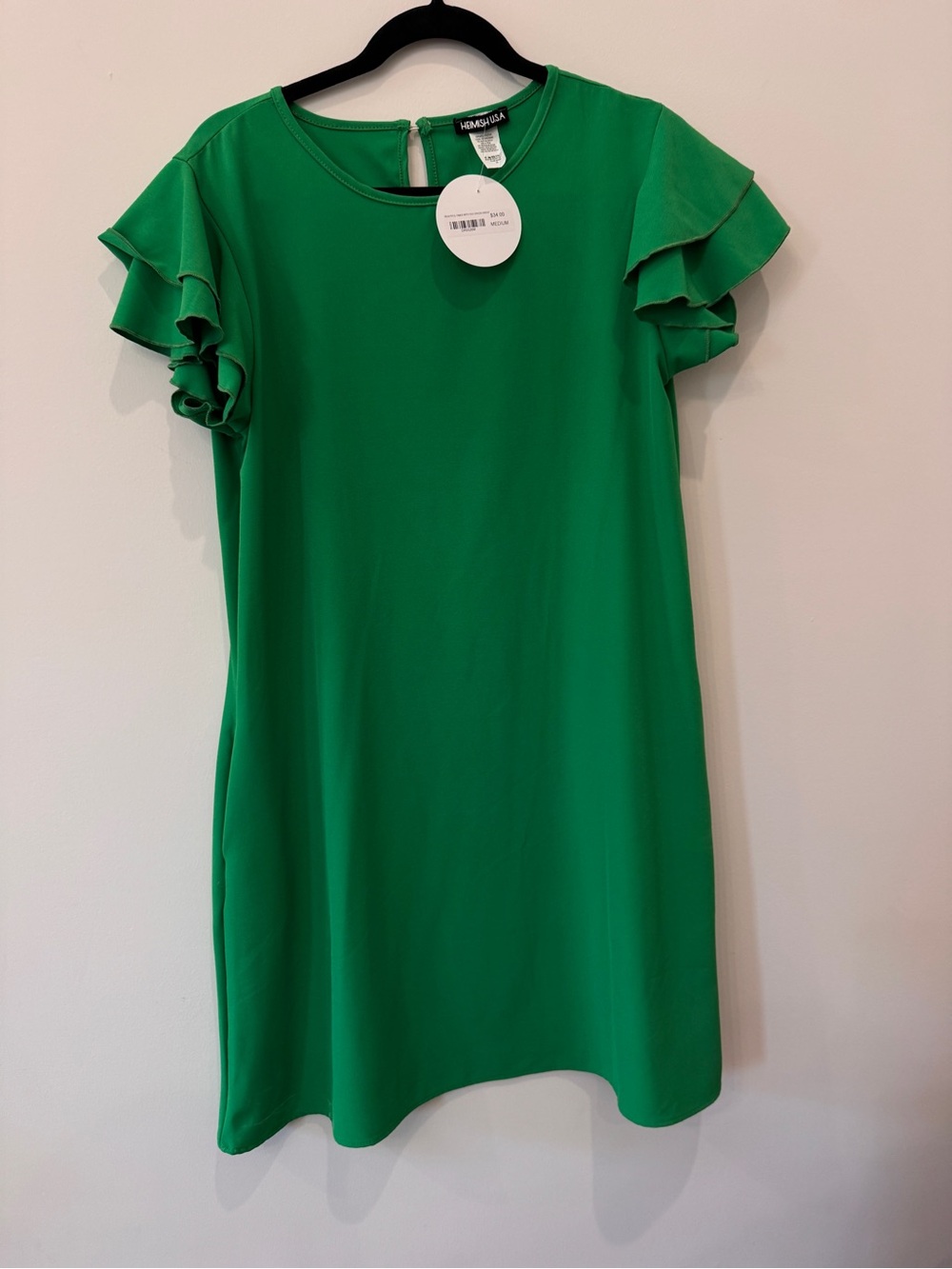 HEIMISH USA Bright Green Crepe Round-Neck Dress
